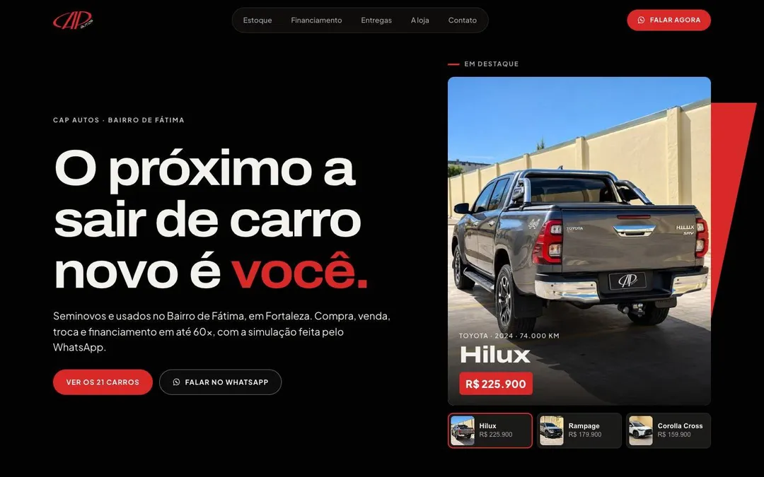 Prévia do layout Vitrine